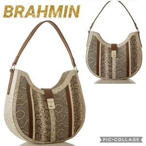 SALE💥💥NEW‎ BRAHMIN BETHANY LIMESTONE OLETA SHOULDER BAG CROC-EMBOSSED SATCHEL